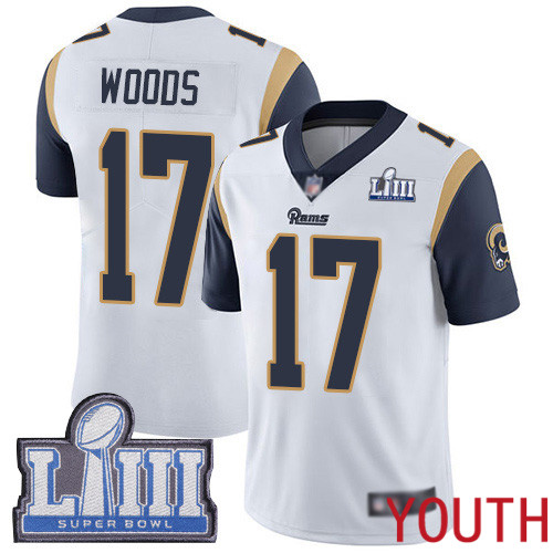 Los Angeles Rams Limited White Youth Robert Woods Road Jersey NFL Football 17 Super Bowl LIII Bound Vapor Untouchable
